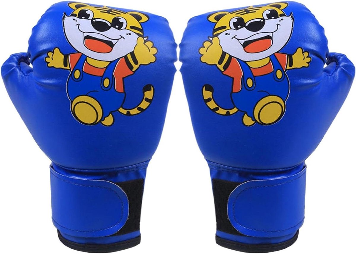 Kinder Bokshandschoenen - Sparringhandschoenen Kickboksen - Sport Training - Cartoon Motief - 3-12 Jaar - Blauw