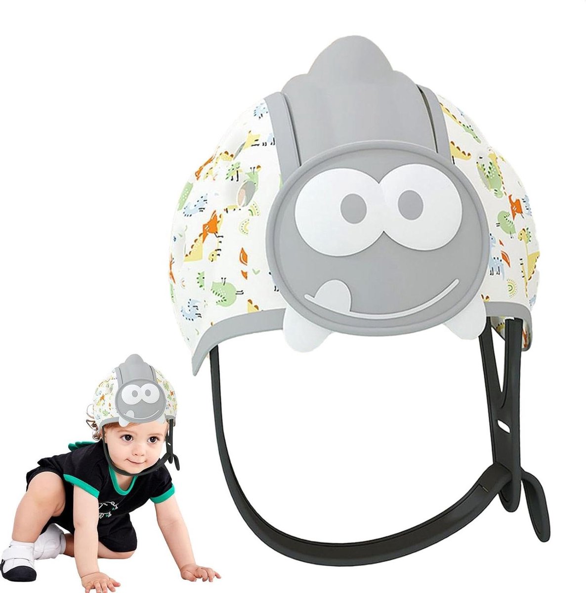 Baby Veiligheidshelm - Kruiphulp Hoedje - Baby Beschermen - Zachte Anti-botsing - 6-24 maanden - Grijs
