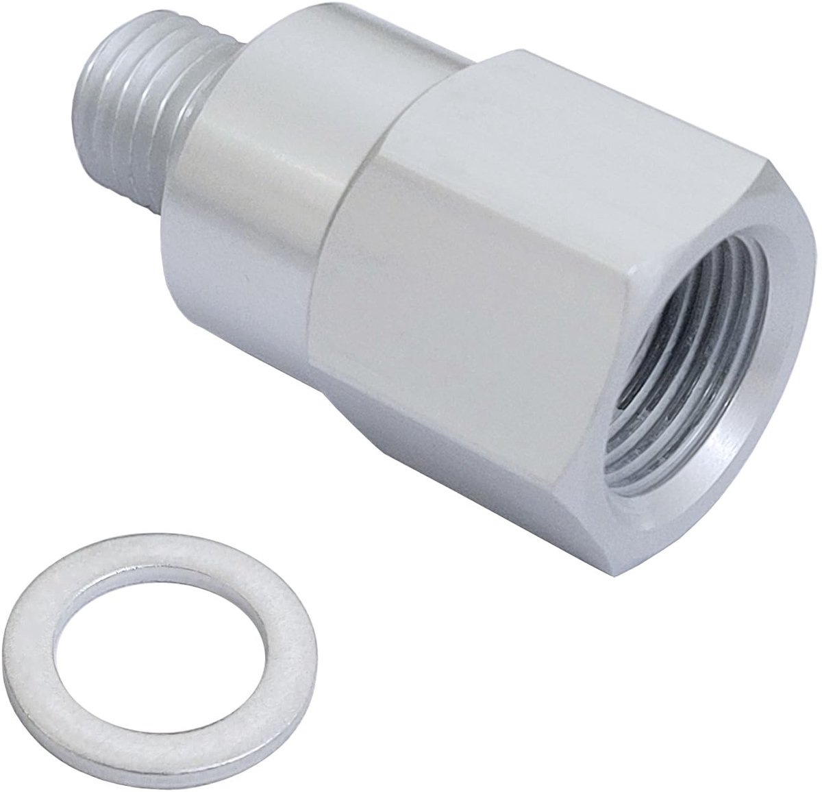 aladdien - Aluminium Reducer Fitting Adapter - Geschikt voor LS motoren - M12 x 1.5 naar 3/8 inch-18NPT - Hoogwaardige kwaliteit - Eenvoudige instal...