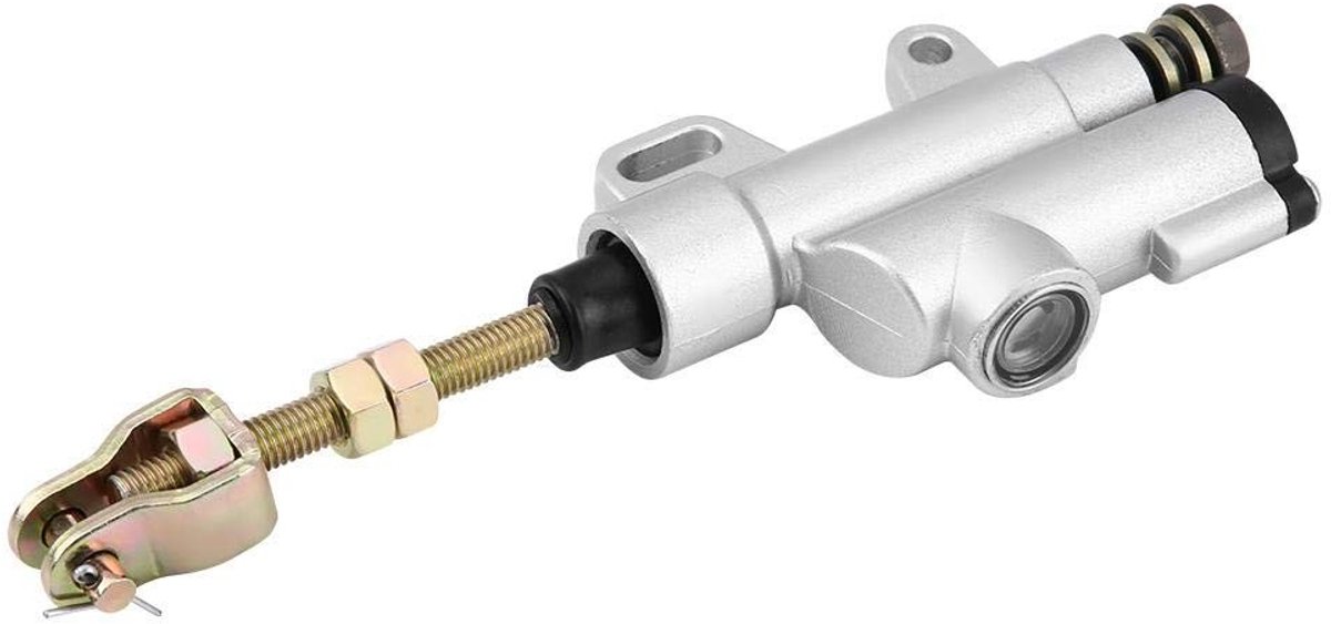 Universele Achtervoetrempomp voor Motorfiets en ATV - Aluminium - Zilver/Wit