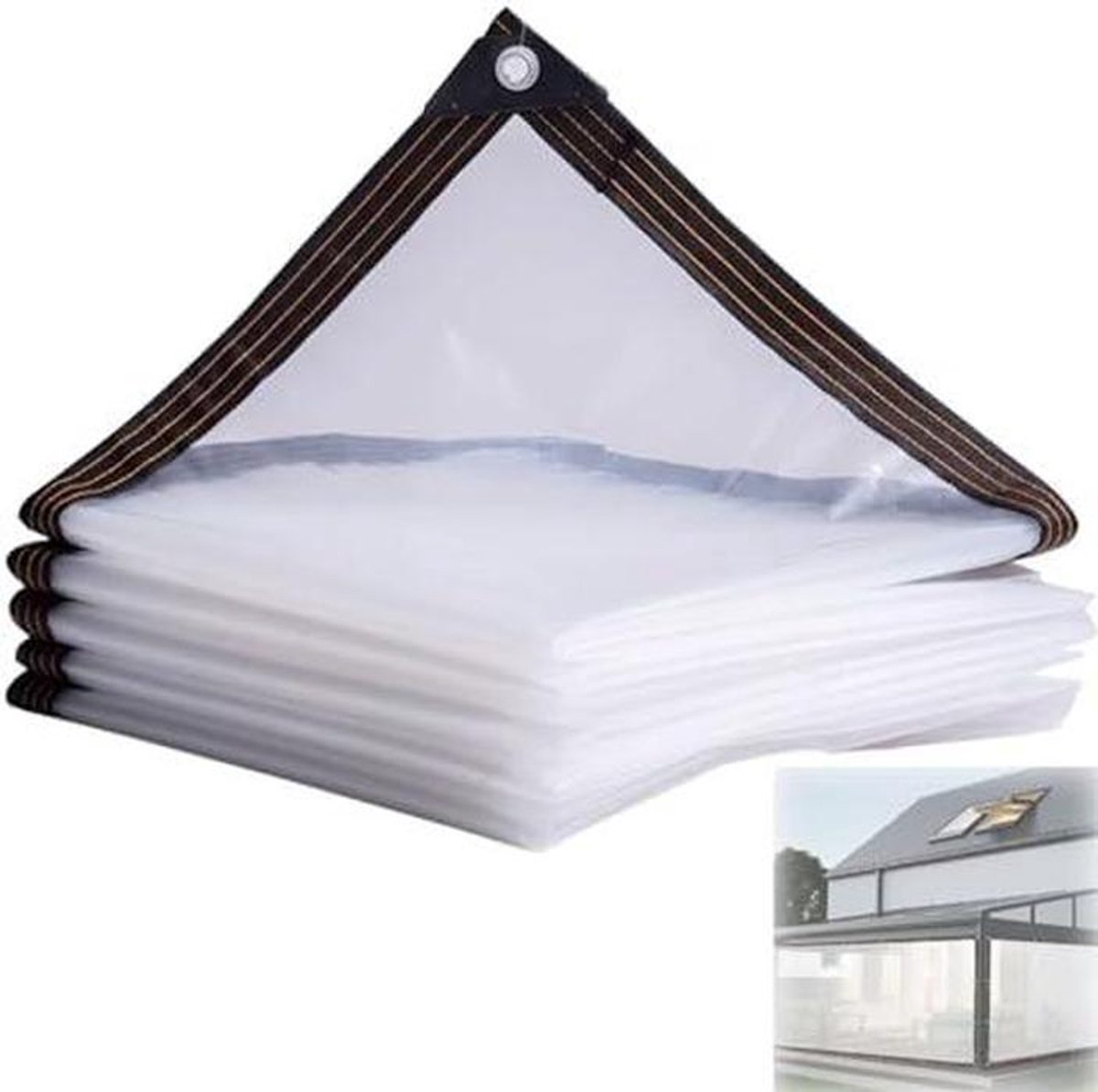 Transparant PVC Zeil - Waterdicht Doek - Buiten Beschermen - Hoge Transparantie - 86 x 121 cm - Transparant