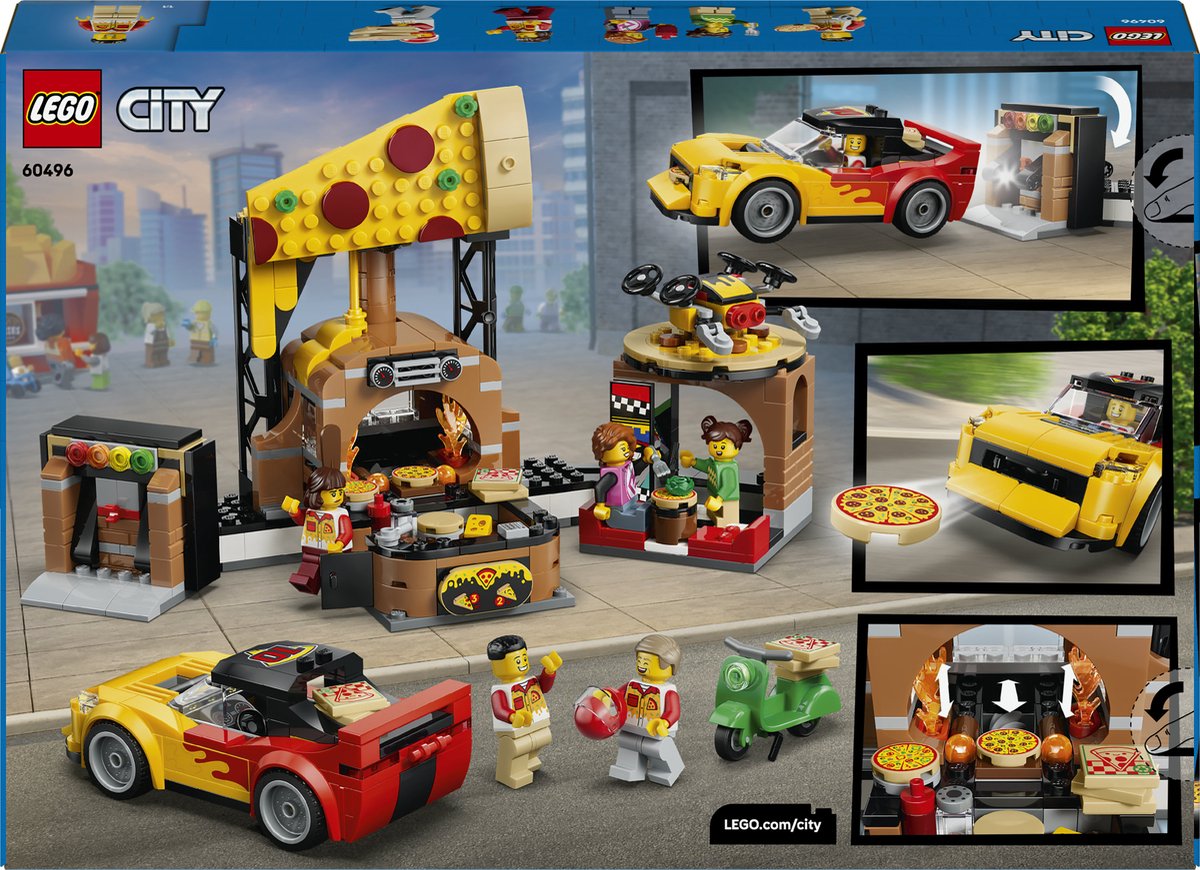 LEGO City Pizzacentrale met Voertuigen Pizza Speelgoed voor Kinderen 60496 — afbeelding 5