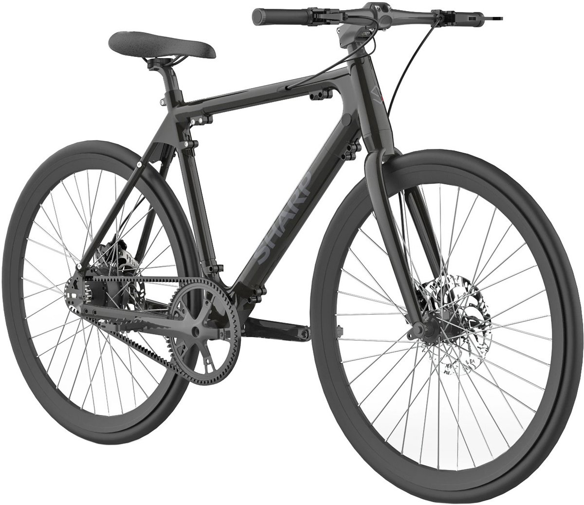 Sharp Milano RS08 e-bike 7Ah 1sp beltdrive naked bike zwart riemaandrijving 28 inch 53 cm – foto 2