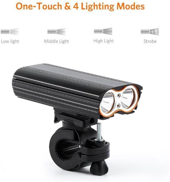 VHV - Fietsverlichting Set USB Oplaadbaar - LED Voorlicht en Achterlicht voor Fiets - 300 lumen, 2200 mAh accu, 6 LED, waterbestendig ontwerp, slimme sensor - voor Mountainbike, Racefiets, Stadsfiets, E-bike en Woon-Werkverkeer — afbeelding 2