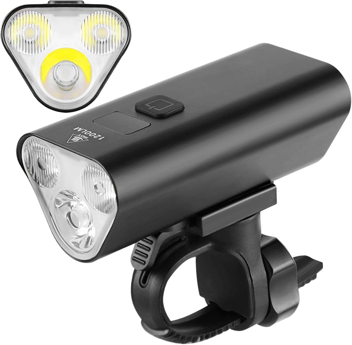 VHV - Fiets voorlicht - LED fietslamp - oplaadbare koplamp 1500 mAh 6 standen USB oplaadbaar waterbestendig - voor stadsfiets, racefiets en mountainbike