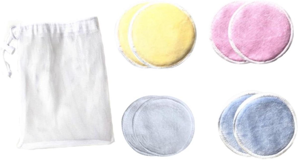Make-up Remover Pads - Wattenschijfjes Gezicht - Make-up Verwijderen - Herbruikbaar en Wasbaar - 8 cm Diameter - Mix van Kleuren
