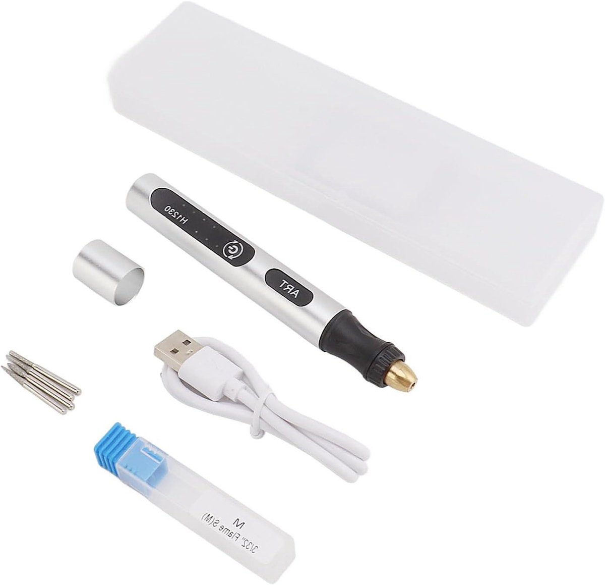 Graveerpen Elektrisch - Graveergereedschap Polijstpen - Materiaal Bewerken - Variabele Snelheid - 12.7 cm - Zilver