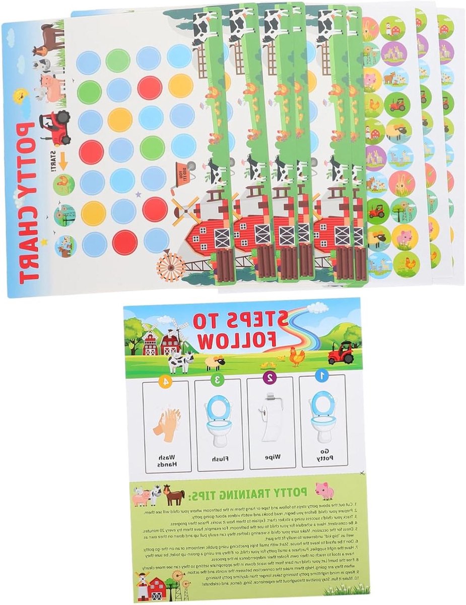 Zindelijkheidstraining Stickers - Potty Training Grafiek - Kind Zelfstandig Maken - Herbruikbare Stickers - 26 x 21 x 0.4 cm