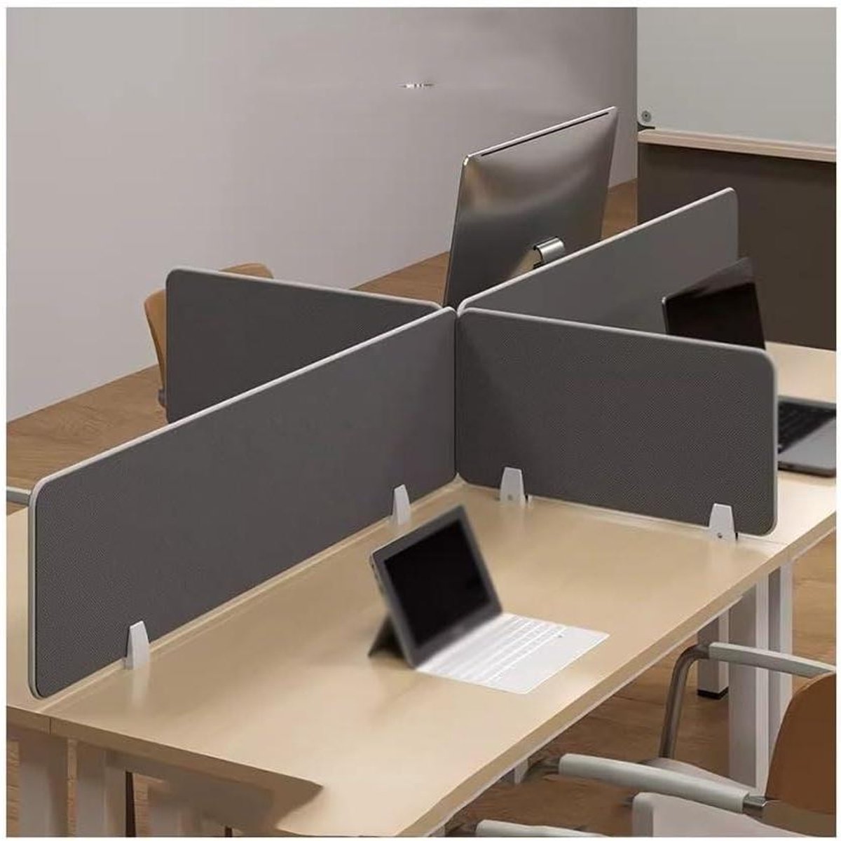 Bureau Privacy Divider - Bureau Afscheiding Akoestisch - Werkplek Verbeteren - Geluidsisolerend Visuele Afleiding - 30 cm - Grijs