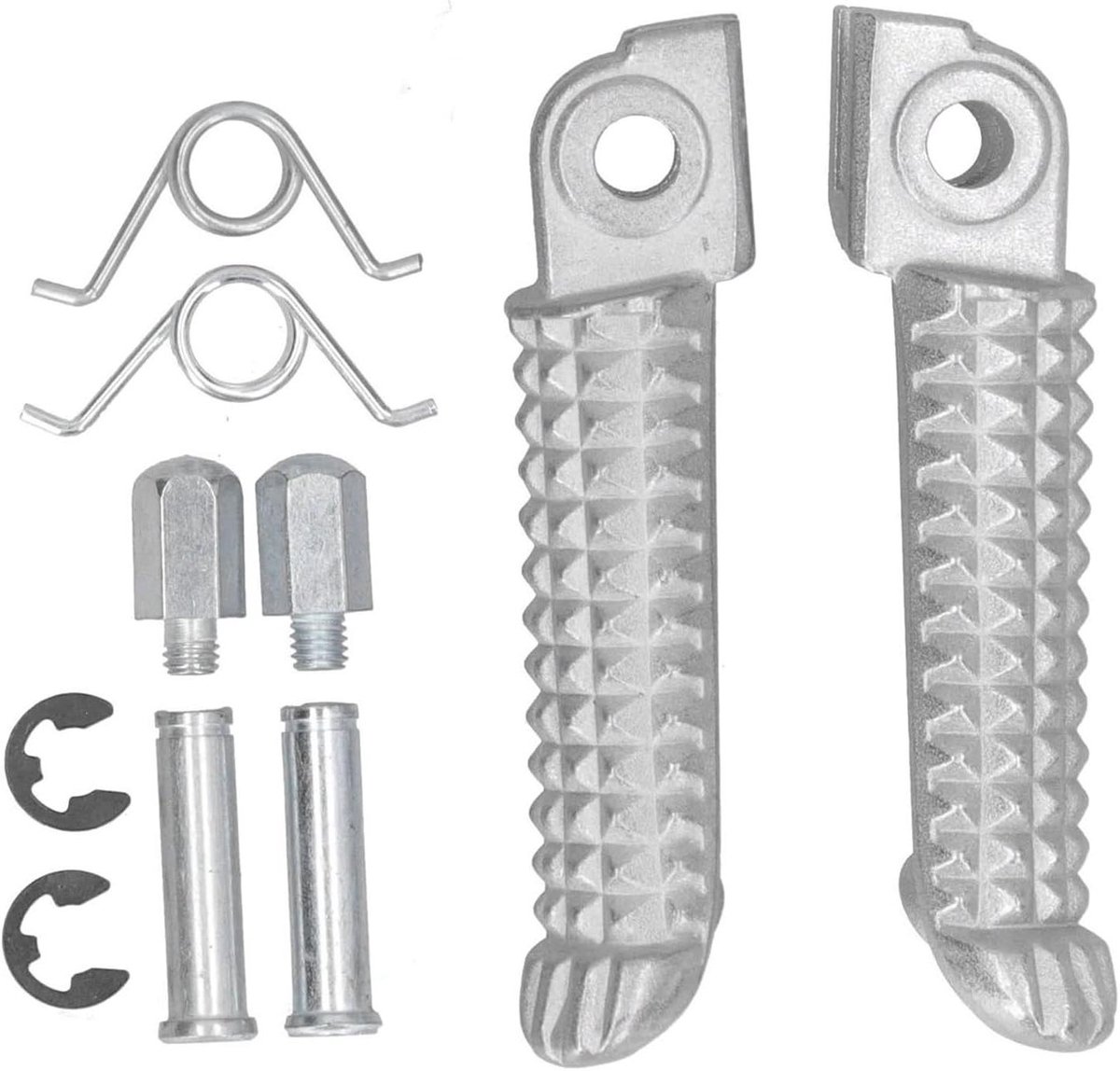 Motorfiets Voetsteunen - Pedaalhouder Rijo - Comfortabel Rijden - Hoge Kwaliteit Metaal - 300 g - Zilver
