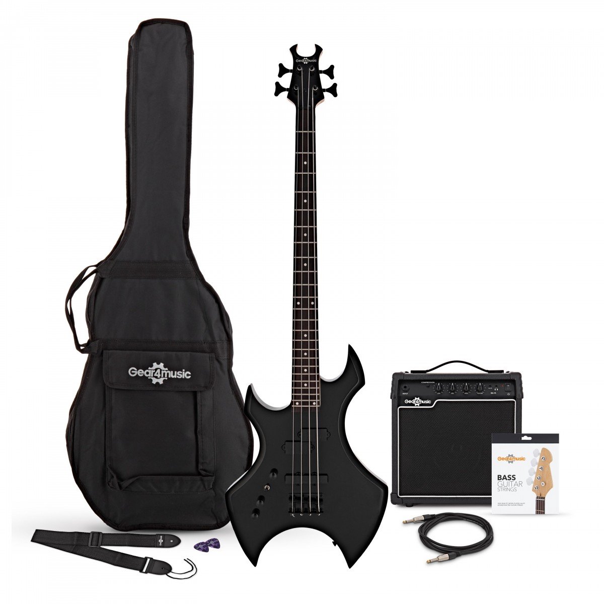 Harlem X Basgitaar (LH) + 15W Versterkerpakket, Zwart