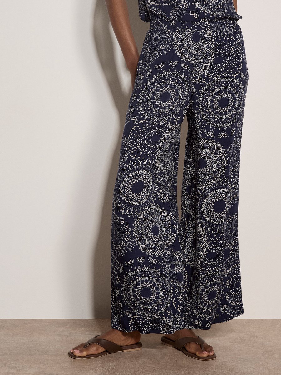 Geweven broek met caleidoscoopprint