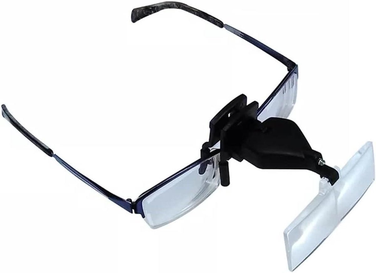 Vergrootglas Bril Clip - Hoofdlamp Vergrootglas - Kleine Reparatie - Ingebouwd LED Licht - 3 Verstelbare Lenzen - Niet gespecificeerd