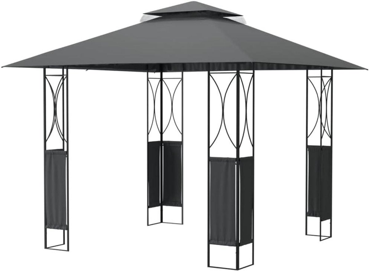 Prieel met dak - Tuinpaviljoen Partytent - Buiten Ontspannen - Dubbellaags Dak - 300x300x270 cm - Antraciet