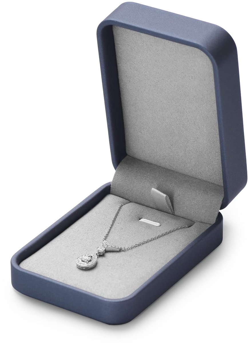 ONF3 - PU-leer Hangerdoos - Sieradendoos voor Dames - Donkerblauw - Compact en Handig - Perfect voor Verjaardagscadeau - Voor Sieraden