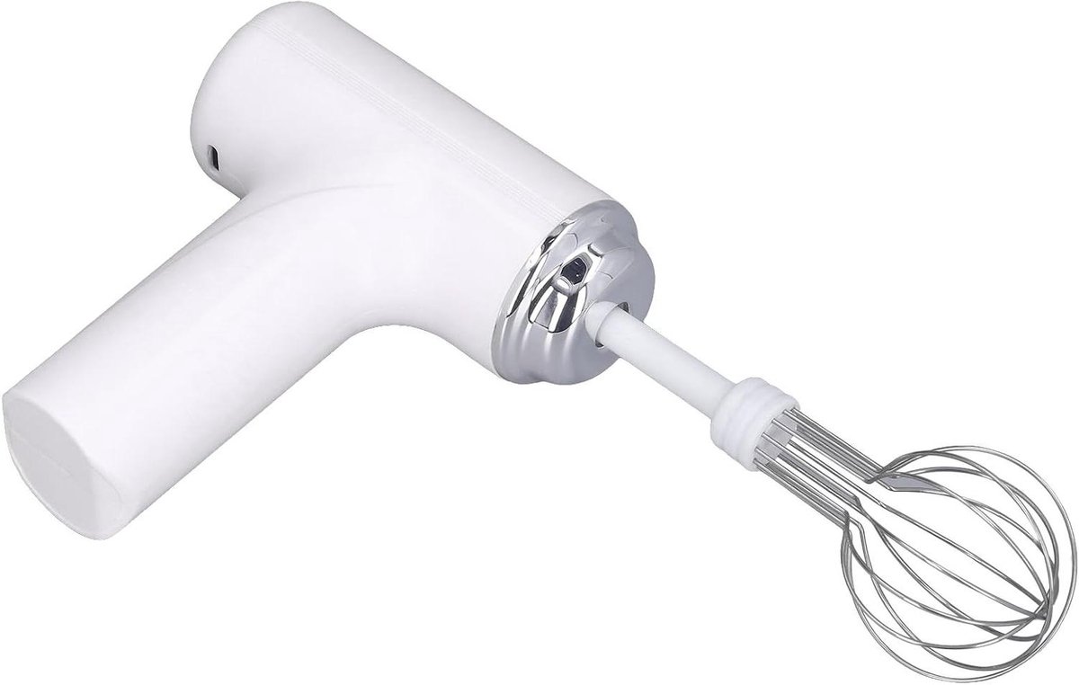 Elektrische Handmixer - Draadloze Klopper - Thuis Bakken - 3 Snelheden - 23D x 20B x 5H cm - Wit