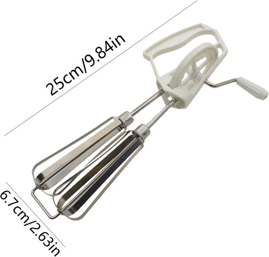 Handmixer - Garde garde garde - Beslag Maken - Dubbele Mixkoppen - 25 cm - Wit — afbeelding 5