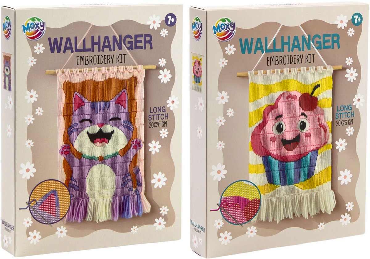 Moxy Wandhanger borduurset 20x26cm assorti.