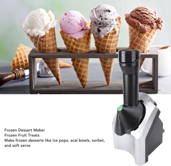 Dessert Maker - IJsmachine Sorbetmaker - Desserts Maken - Instelbare Zoetheid - Compact Ontwerp - Wit — afbeelding 3