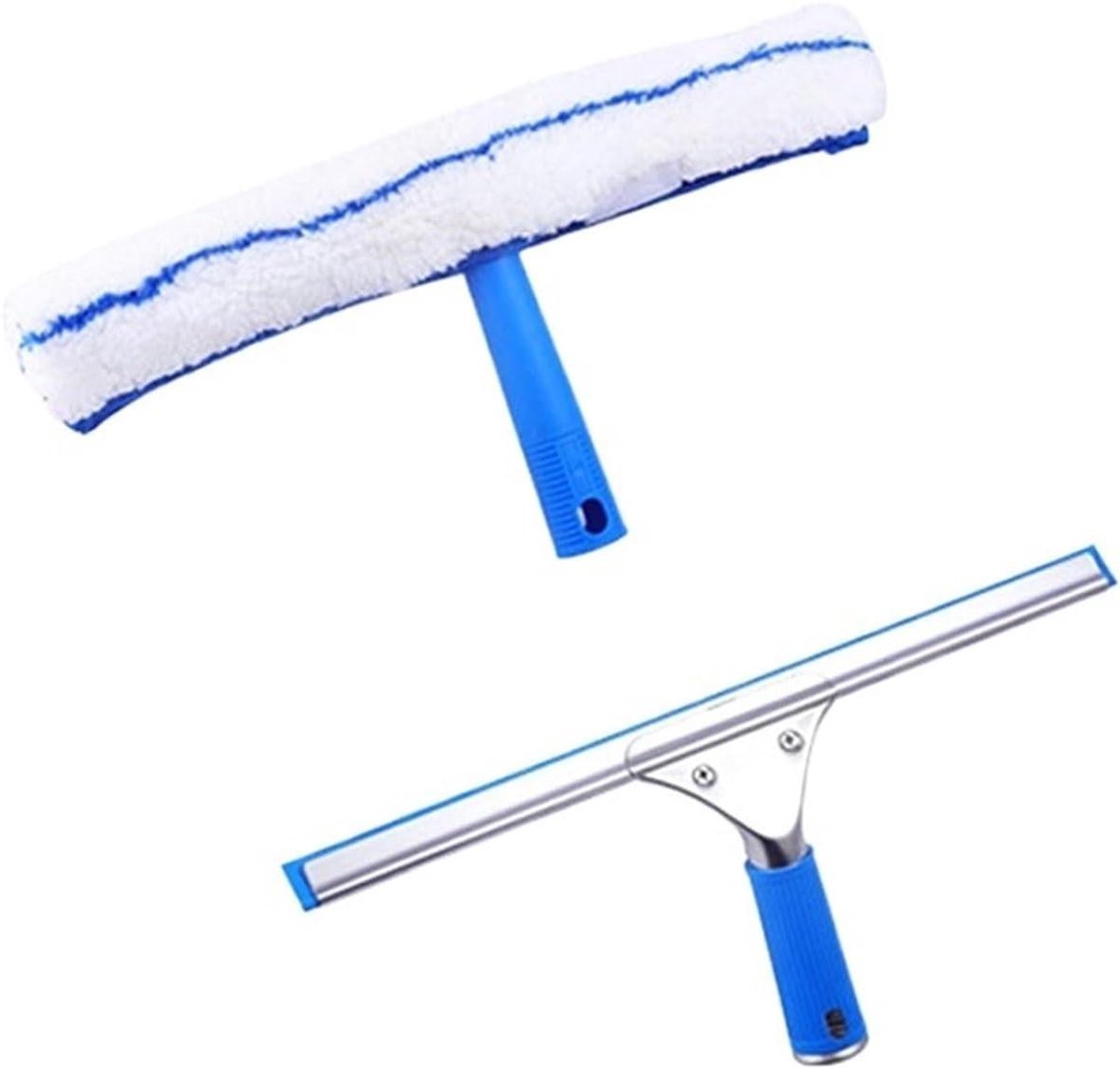 Raamwisser met Microvezel - Douchetrekker Schraper - Ramen Schoonmaken - Roestvrije Klem - 35 cm - Niet gespecificeerd