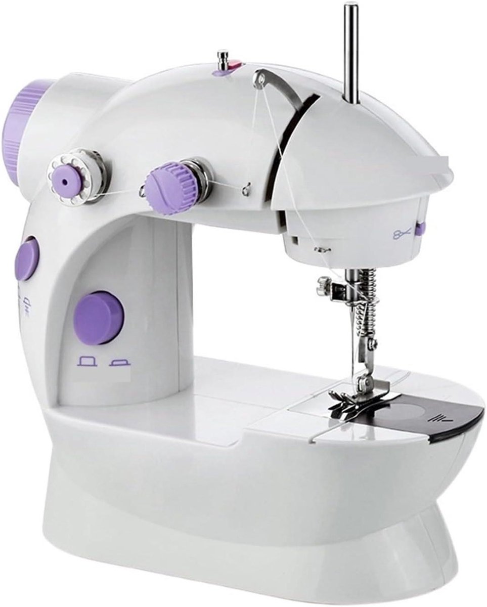 Mini Naaimachine - Draagbare Naaimachine - Kleding Maken - Dubbele Draad Controle - 2250 x 1300 x 2100 cm - Wit