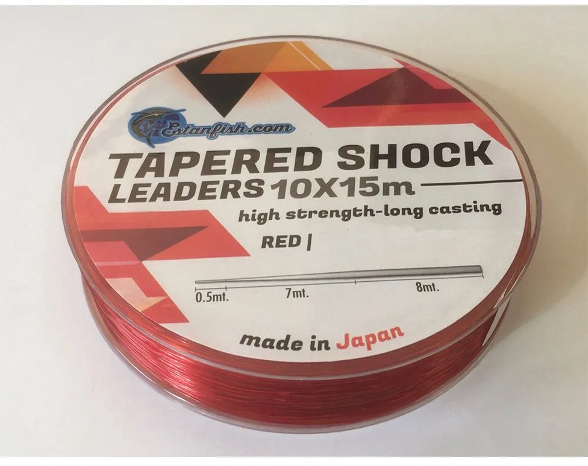 Estanfish 15 M Taps Toelopende Onderlijn Rood 0.260-0.570 mm