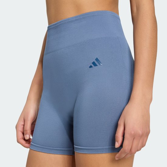 Adidas Performance Workout Essentials Knit Legging 4-Inch - Dames - Blauw van adidas-performance — afbeelding 3