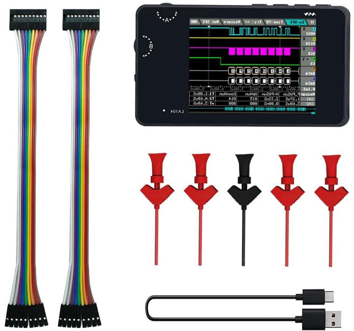 Logica Analysator - Data Logger - Hardware Debugging - 4 Kanaals 100MHz - Mini Formaat - Zwart