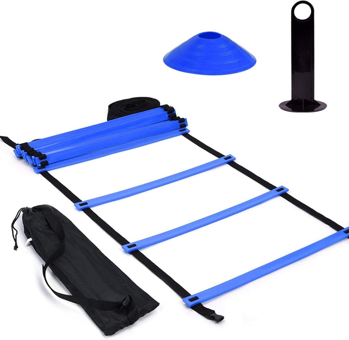 Trainingsladder Set - Snelheidsoefeningen Ladder - Atletische Training - Verstelbare Sporten - 6 Meter Ladder - Blauw