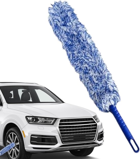 Wielborstels Auto - Velgenborstel Bandenreiniger - Velgen Schoonmaken - Zeer Zachte Microvezel - 41 cm Lengte - Blauw