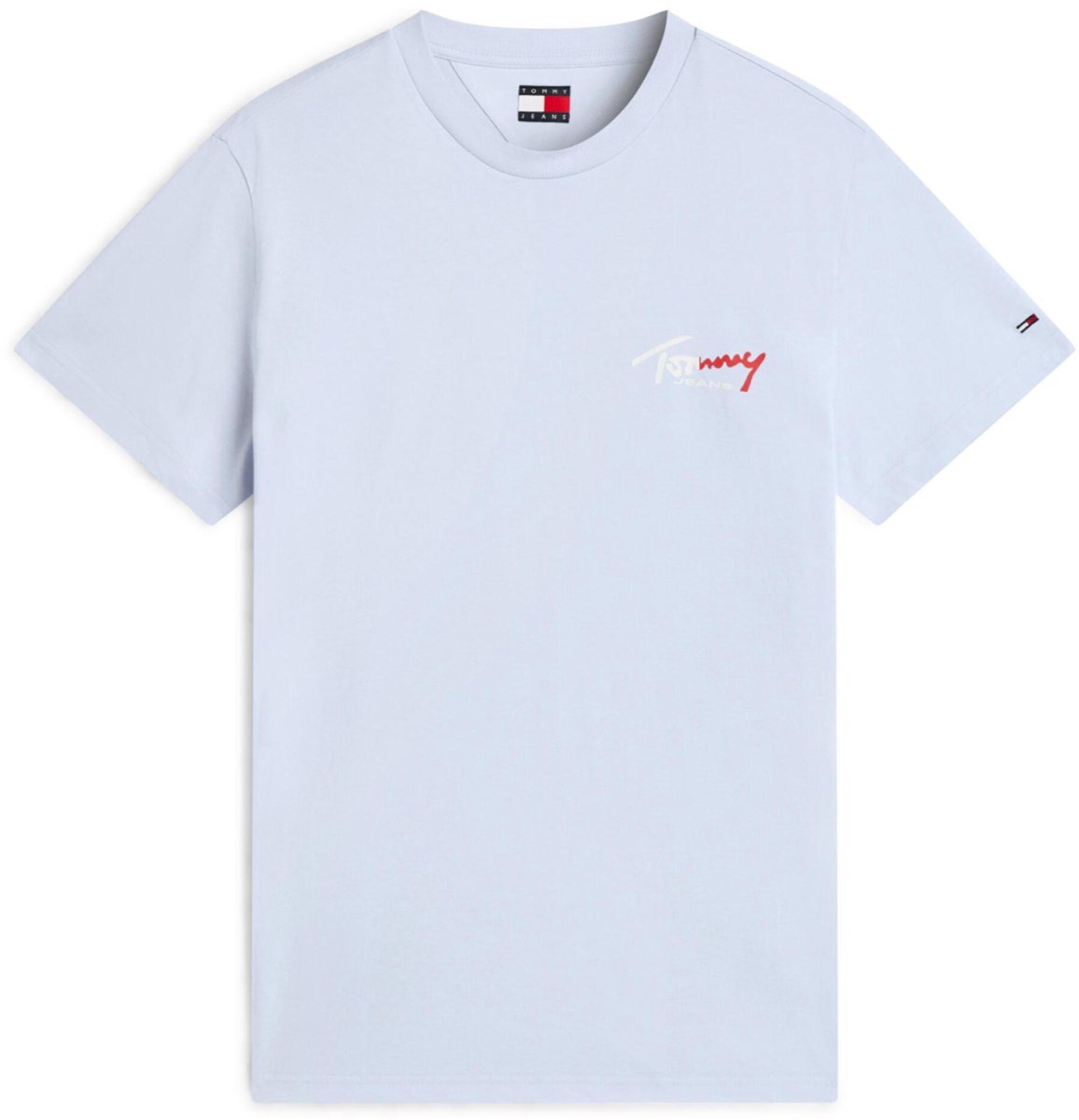 Tommy Jeans T-shirt Tjm Slim Sign Chest Dm0dm22538 C5r Moonlight Iris Mannen Blauw