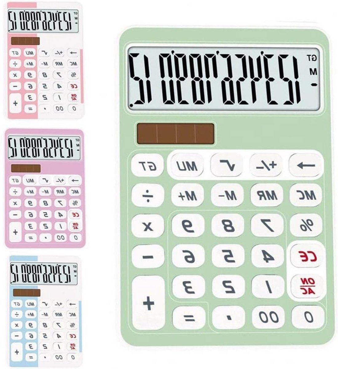 Rekenmachine 12 cijfers - Desktop calculator - Thuis kantoor - Groot display - 15 cm breed - Paars