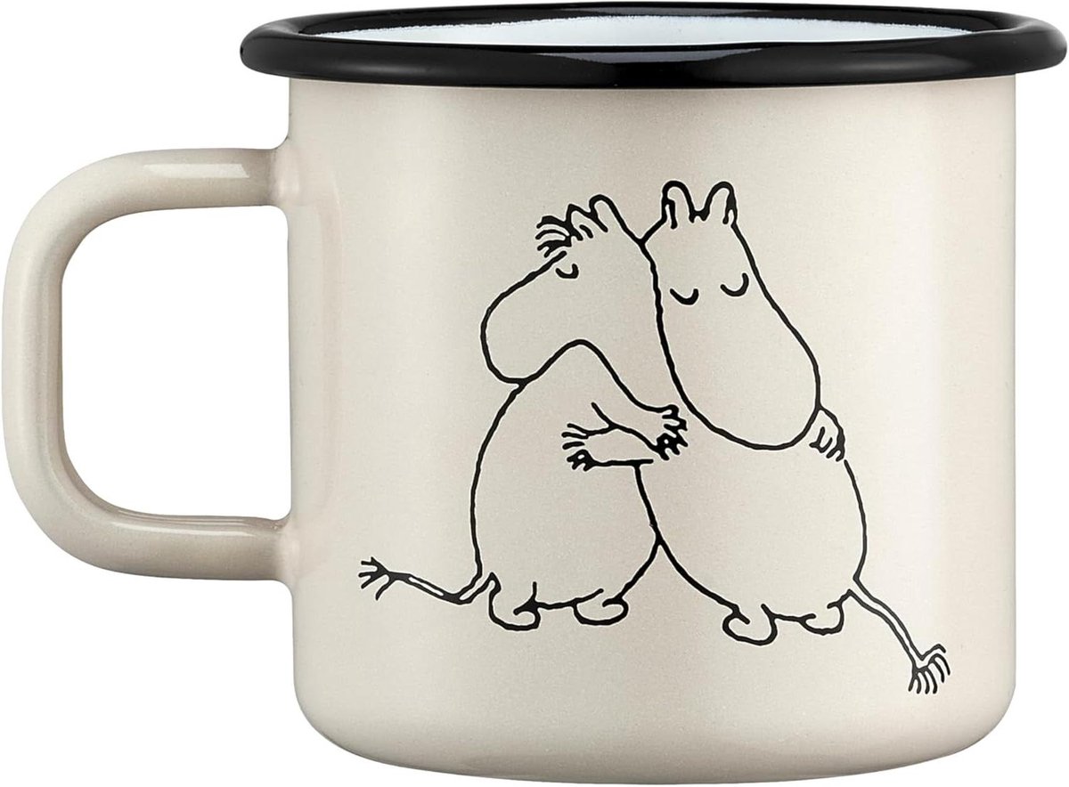 Muurla Mok - Emaille Mok - Drinken - Moomin Design - 370 ml - Beige