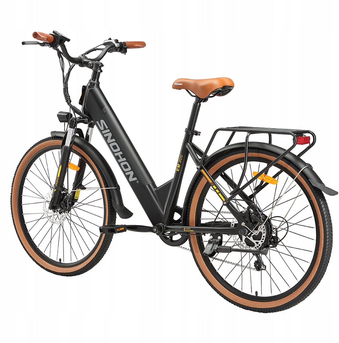 SINOHON EM300 26‘’ Elektrische Fiets – 250W Motor, 36V 15,6Ah Accu, 100km Bereik, 7-Speed Shimano – LED-Koplamp