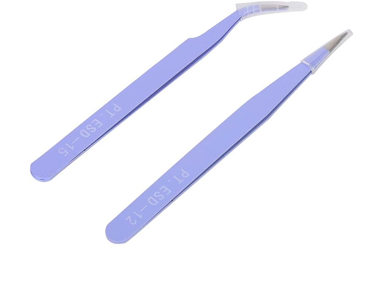 aladdien - Nail Art Pincet - Roestvrijstalen Pincet Kit - Professionele Nageltools - Paars - Precisiepincet voor Manicure - Geschikt voor Thuis en S...