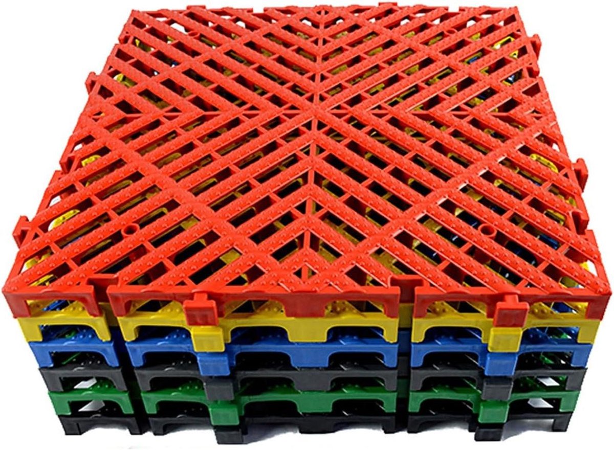 Drainage Vloertegels - Garage Matten - Voorkomen Slippen - In Elkaar Grijpend Ontwerp - 40x40x3cm - Meerdere Kleuren