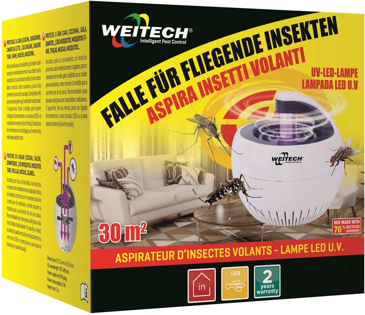 Weitech WK8204 Insectenvanger met Ventilator - 30 m² - USB