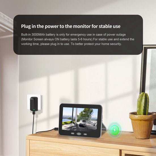 Video Camera intercom - Wifi - App bediening - Batterij - Beweging - Tuya - Zilver — afbeelding 4