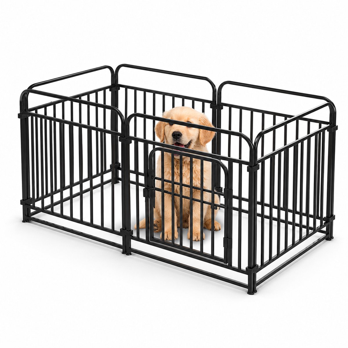 Gloovon® - Hondenbench - Hondenren - 60 x 60 cm (6 stuks) - Hondenbench voor binnen - Zwart
