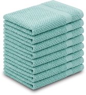 DoubleDry Popcorn Weave Serviettes de toilette 30x50 cm - Lot de 8 - 100% Coton 450 g/m2 - OEKO-TEX Made in Green - Menthe