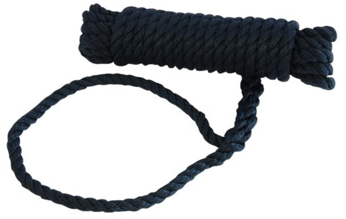 Landvast polyester 3-strengs zwart 12mm 6m