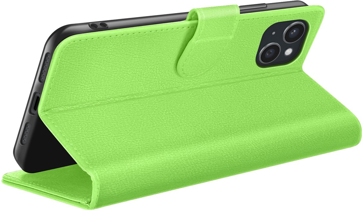 Zanae, Hoesje geschikt voor iPhone 15 Plus - Wallet Case & Magneetsluiting, Groen