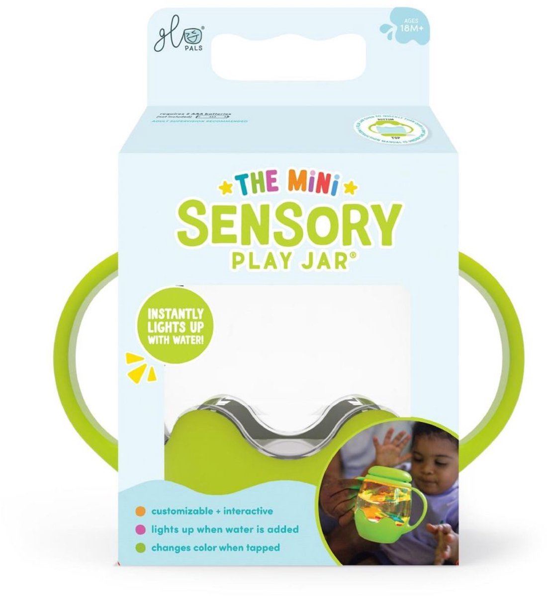 Glo pals Mini Sensory Play Jar green