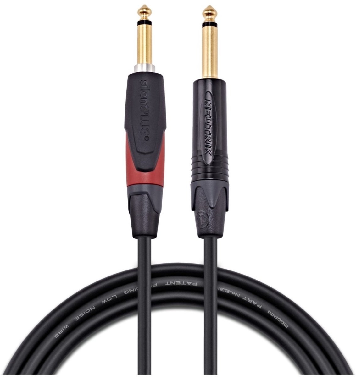 Studiospares Pro Neutrik Stille Mogami Gitaarkabel, 3m Zwart