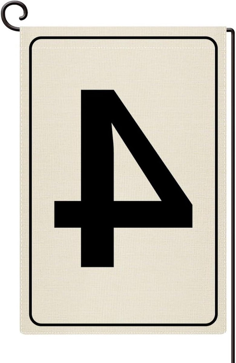 Huisnummer Vlag - Adres Banner - Tuin Decoratie - Dubbelzijdig Bedrukt - 71 x 105 cm - Vintage