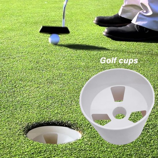 Oefenbeker Golf - Putting Cup - Golfvaardigheden Verbeteren - 3-Gats Ontwerp - 10x10.8x10.8cm - Roomwit — afbeelding 4