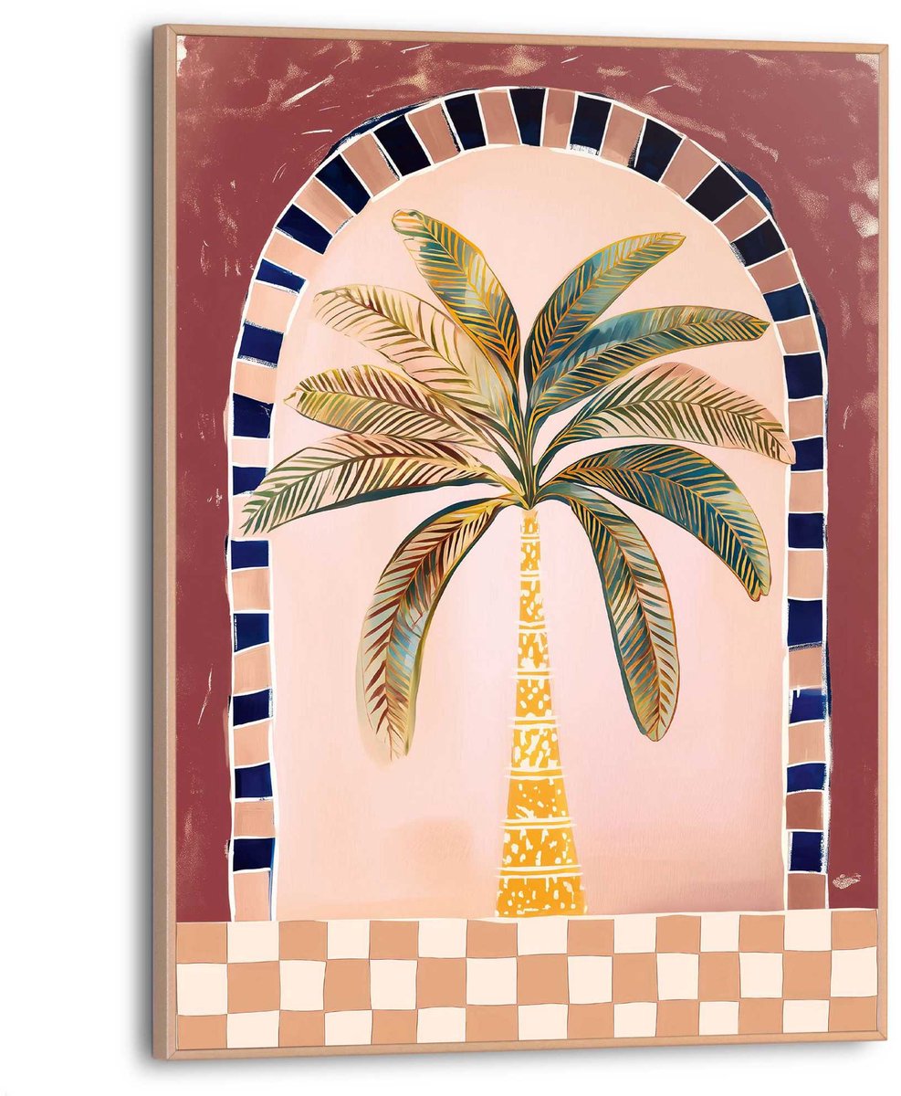 Schilderij Mediterrane Palm - 40 x 30 - Hout - REINDERS