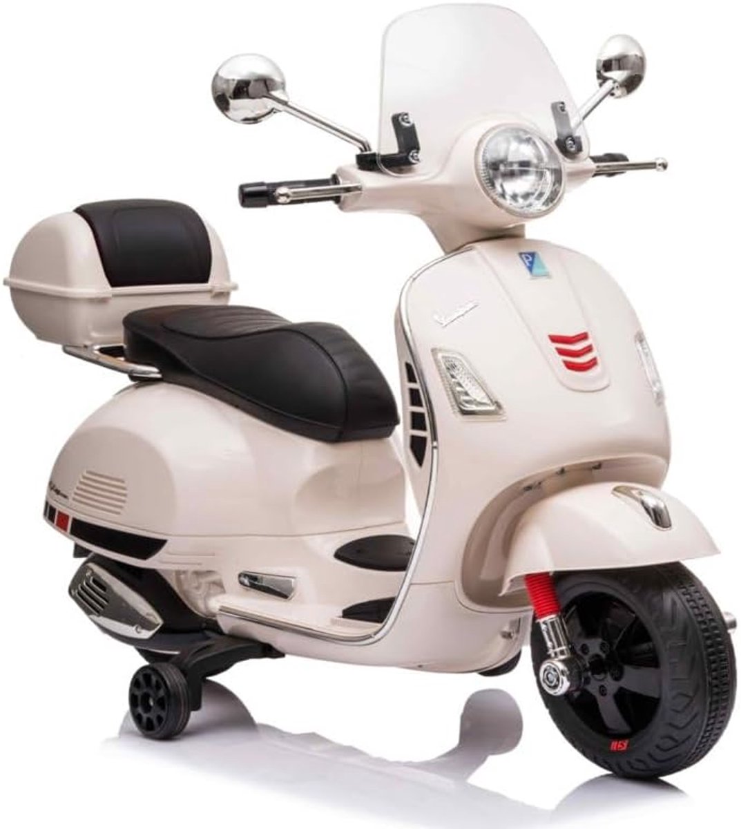 Elektrische Kinder Scooter - Kindermotor Speelgoed - Buiten Spelen - Met Windscherm Koffer - 102 cm - Wit