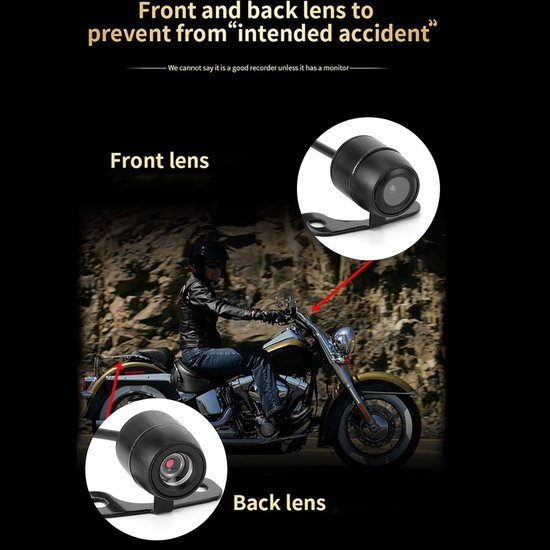 Motorfiets Camera - Motor DVR - Veilig Rijden - Automatische Opname - 12 Inch Scherm - popular — afbeelding 2