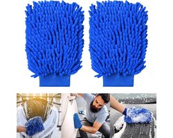 Auto Washandschoenen Set - Microvezel Doeken - Auto Reinigen - Krasvrije Lak - 2 Stuks - Grijs
